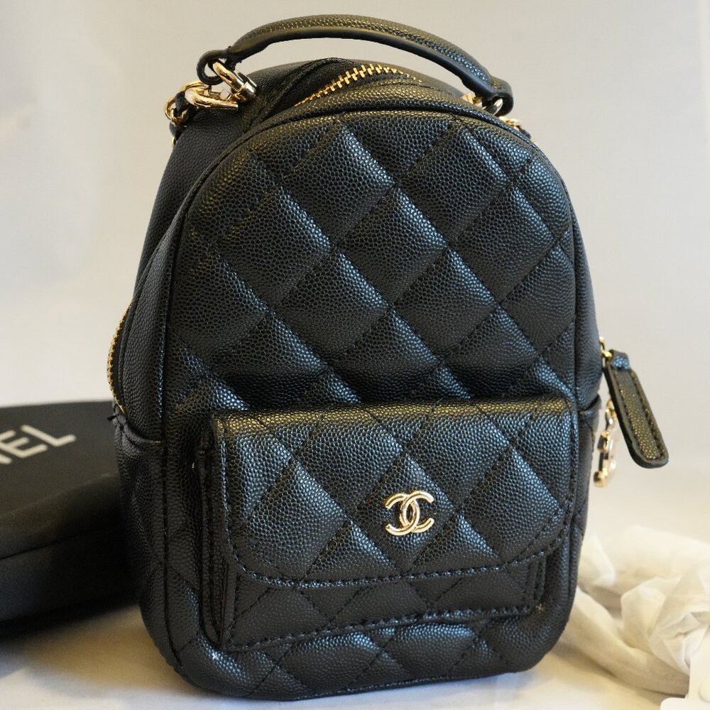 NWT- Designer Inspired Leather Mini Backpack Bag in Black